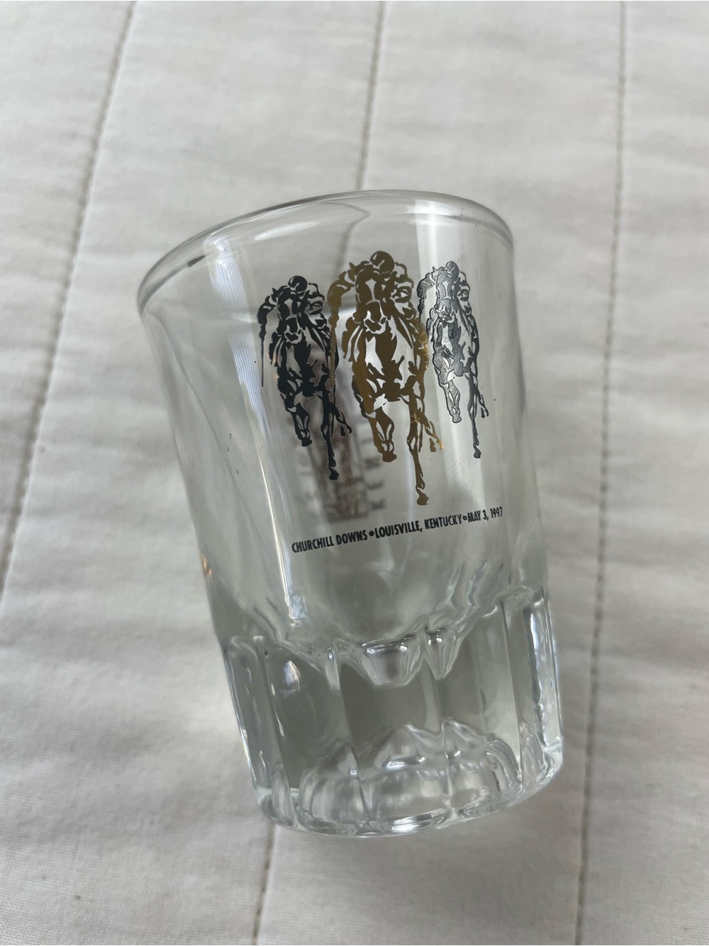 VTG Kentucky Derby 123 (1987) Racing Triple Horse Collectable Shot Glass